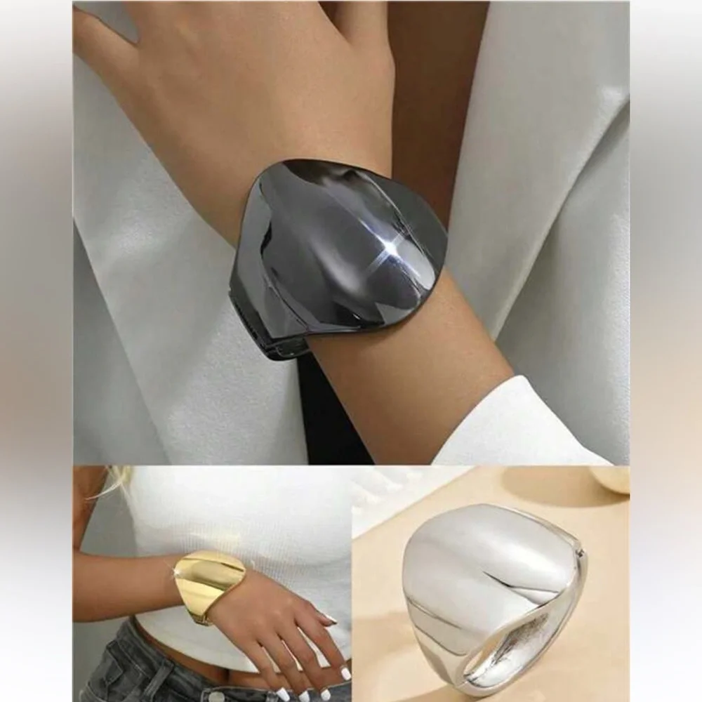 Modern Silver Wearable Tech Bracelet